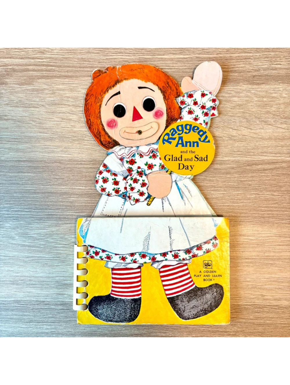 1978 Raggedy Ann and the Glad and Sad Day Book, Vintage Golden Play and Learn